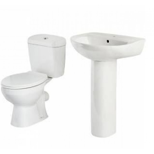 Shower Enclosure Suite Includes 700 / 800 and 900 Quadrant Glass and trays, Toilet + Tap