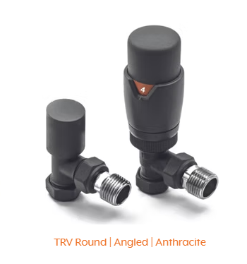 TRV Radiator Valves with Angled, Corner and Straight available in 13 different colours