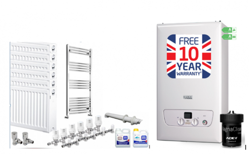 Baxi 824,830 and 836 combi2 Central Heating Pack Including 7 Radiators