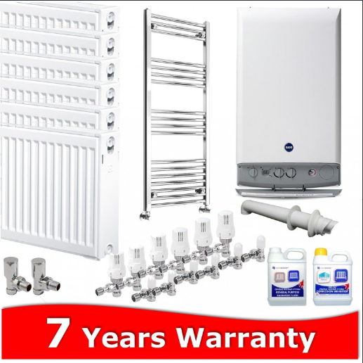Baxi Duc-Tec Compact 25/30/36kw Combi Heating 7 Radiators