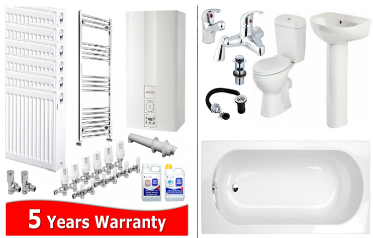 Biasi Basica 24 Combi Boiler + 7 Rads + Bathroom suite Home Renovation Pack