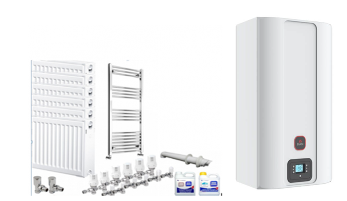 BIASI RinNova Combi 25/30/35kw Heating Boiler and 7 Radiators
