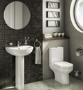 BIJ D Shape Rimless Toilet and 550mm Basin Set Including Seat