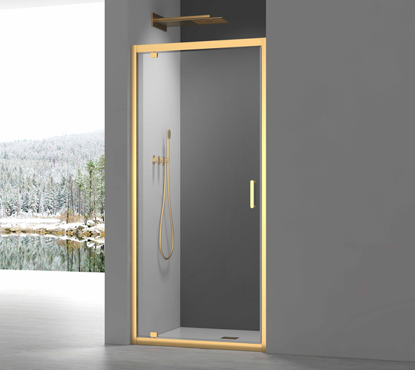 Pivot Door and Side Panels 6mm - Available in Chrome, Brushed Brass, Black