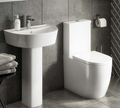 GEN Round Rimless Toilet and 580mm Basin Set Including Seat
