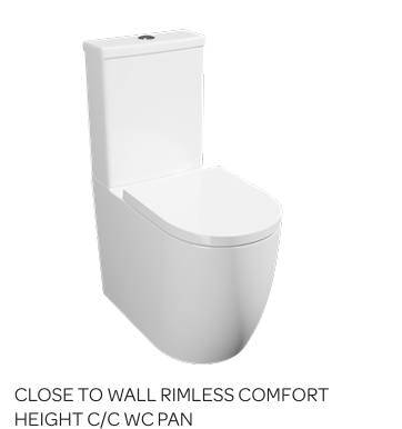 GEN Round Shape Rimless Close to Wall Pan and Cistern Including Seat