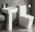 GEN Square Rimless Toilet and 550mm Basin Set Including Seat