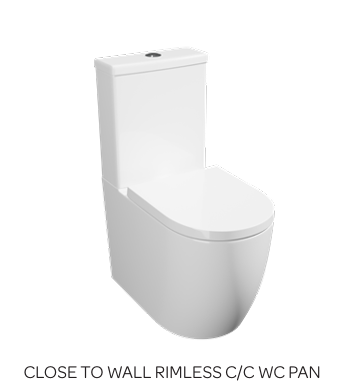 GEN Round Shape Rimless Close to Wall Pan and Cistern Including Seat