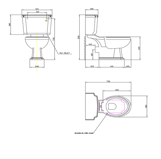 AST Victorian Toilet and 600mm Basin Set Including Seat