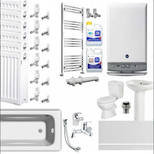 Main Eco Compact 30 Combi Boiler + 7 Rads + Bathroom suite Home Renovation Pack
