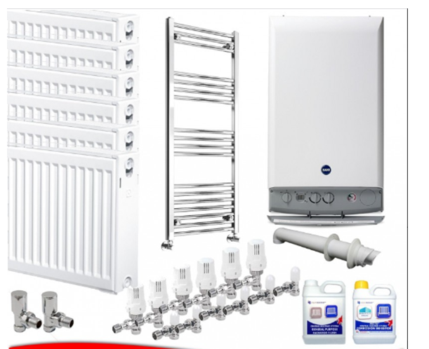 Main Eco Compact Combi Boiler 25/30kw and 7 Radiators Heating Pack