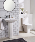 PRI Square Rimless Short Projection Toilet and Basin Set Including Seat