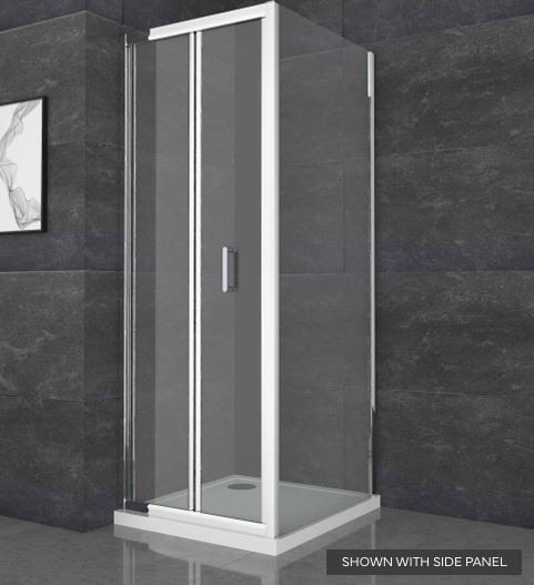 Bifold Door and Side Panels 6mm - Available in Chrome, Brushed Brass, Black