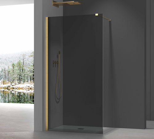 8+ Wet Panel Clear Smoked Glass -Available in 5 Colours - Chrome, Brushed Brass, Matt Black, Brushed Bronze, Gun Metal