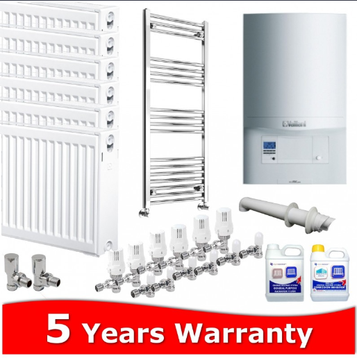 Vaillant Combi Boilers Central Heating Pack including 7 Radiators