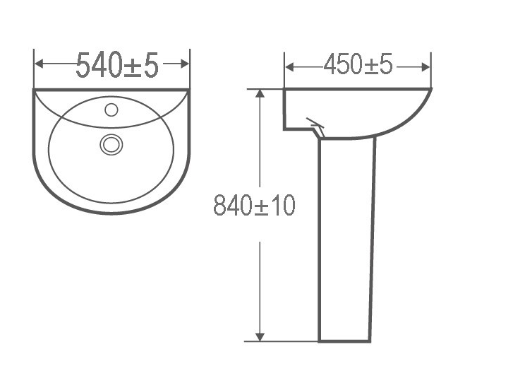 Standard Toilet and Basin Set Including Seat