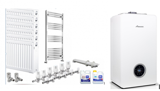 Worcester 4000 Combi Central Heating Pack including 7 Radiators