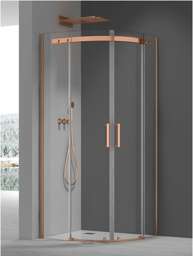 Frameless 8mm Quadrant Two Door 900mm Available Brushed Brass, Brushed Bronze, Gun Metal, Black, Chrome.