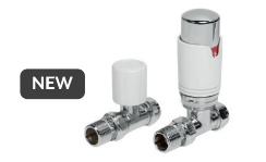 TRV Radiator Valves with Angled, Corner and Straight available in 13 different colours