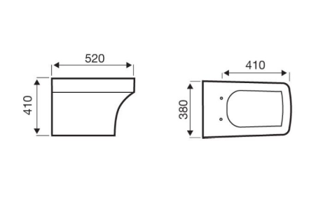 L-Shape Bathroom suite with Square Designer Toilet and Sink Waterfall Taps