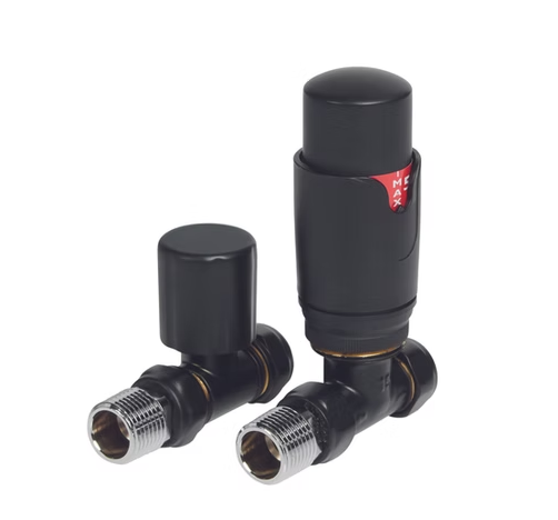 TRV Radiator Valves with Angled, Corner and Straight available in 13 different colours