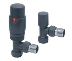 TRV Radiator Valves with Angled, Corner and Straight available in 13 different colours